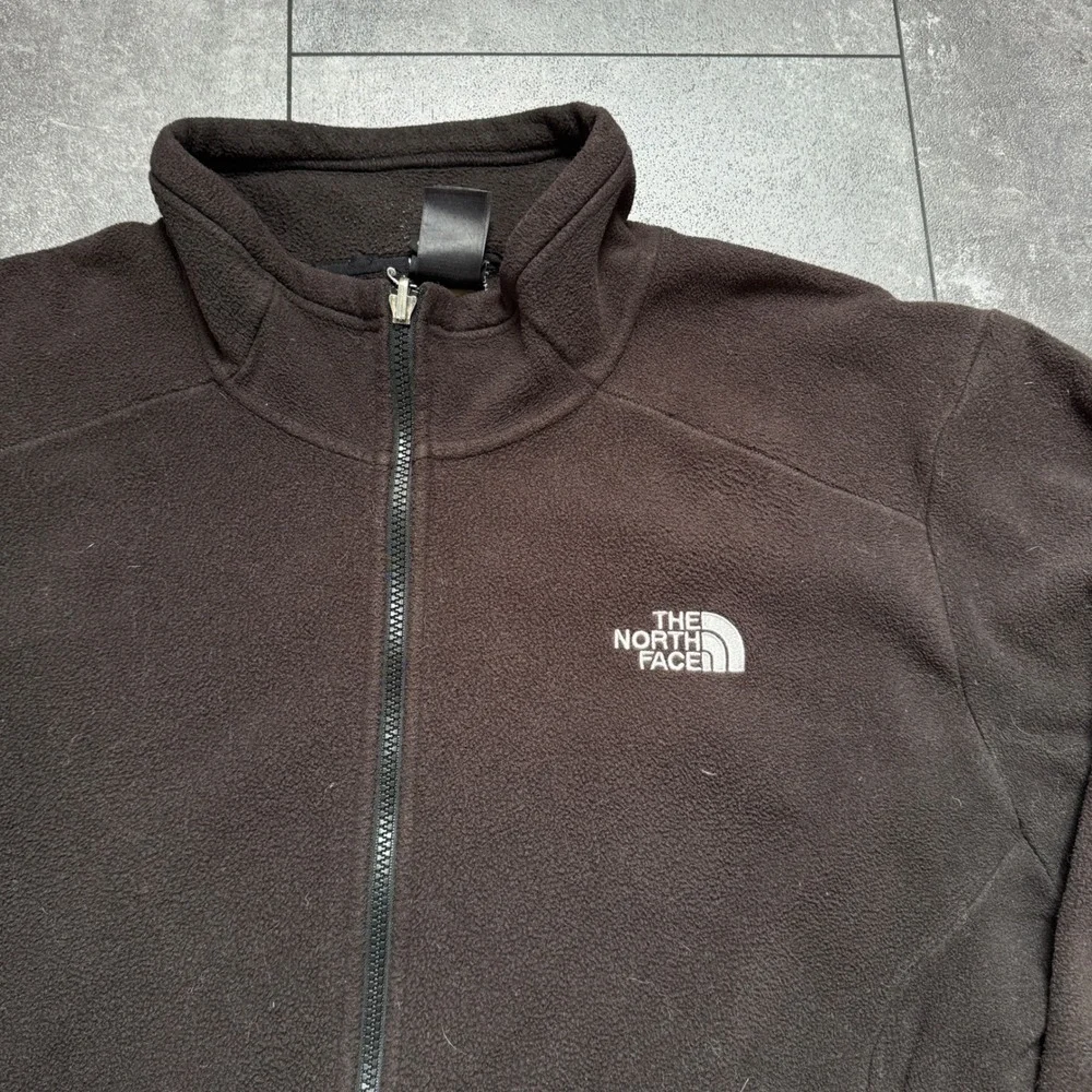 The North Face Mens XL Gray Full Zip Fleece Jacket Mock Neck Logo